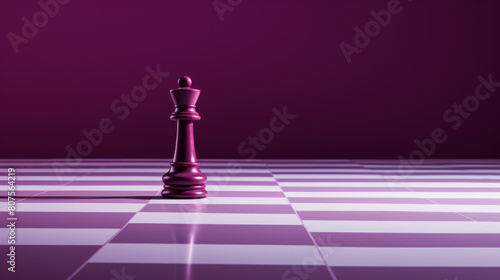 A chess piece is standing on a checkered board