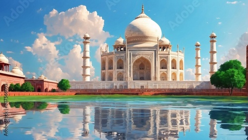 Elegant taj mahal in agra country