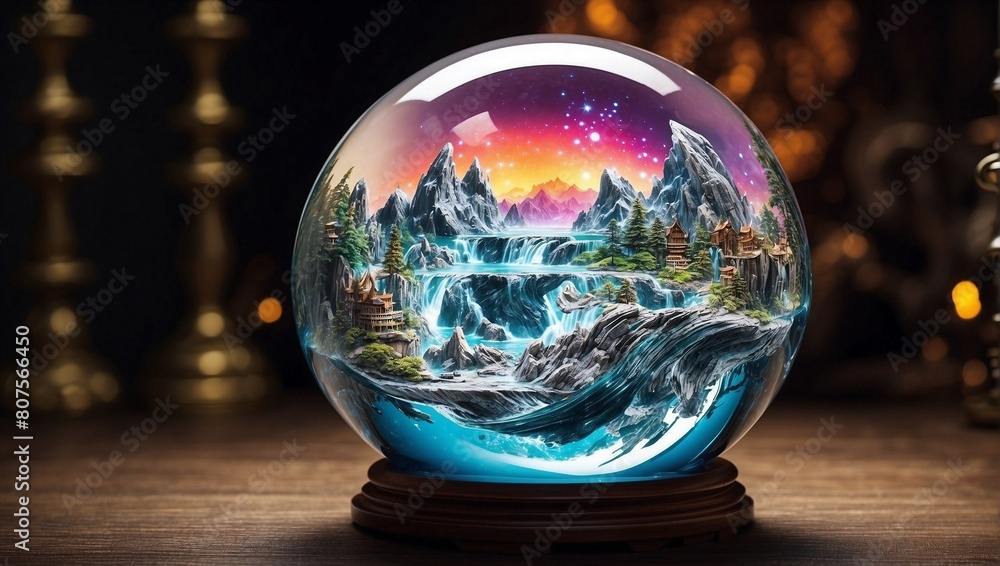 crystal ball on the table crystal ball on the table