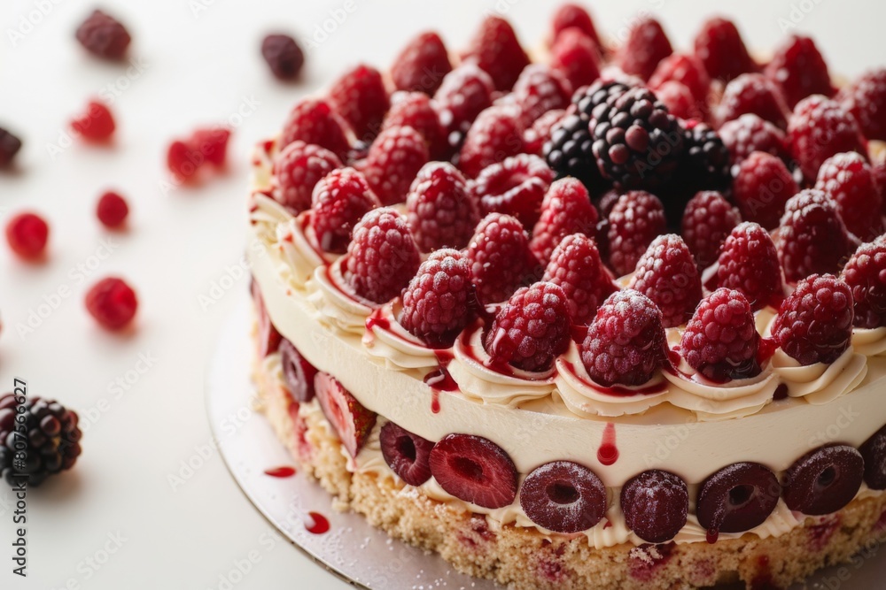 Cake With Raspberries and Cream Frosting Cake With Raspberries and Cream Frosting