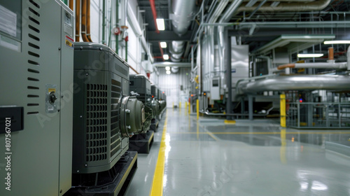 Adjacent to the factory, the compressor unit of the air conditioning system whirs to life with a reassuring hum, HVAC infrastructure.