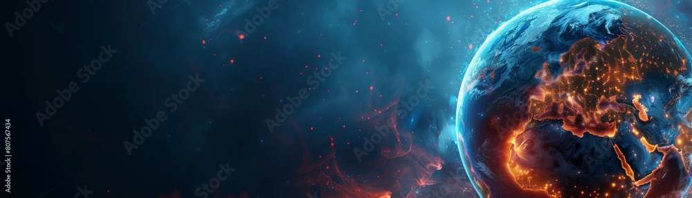 A digital globe wrapped in a glowing firewall, symbolizing global protection against cyber threats A digital globe wrapped in a glowing firewall, symbolizing global protection against cyber threats