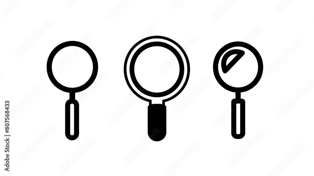Magnifying glasses with cute 2D drawing feel Magnifying glasses with cute 2D drawing feel