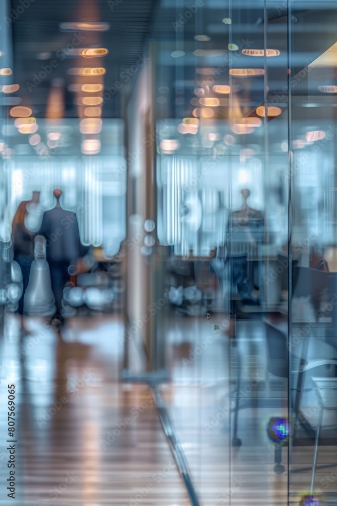 Business Concept : Blurred office with people working behind glass wall Business Concept : Blurred office with people working behind glass wall