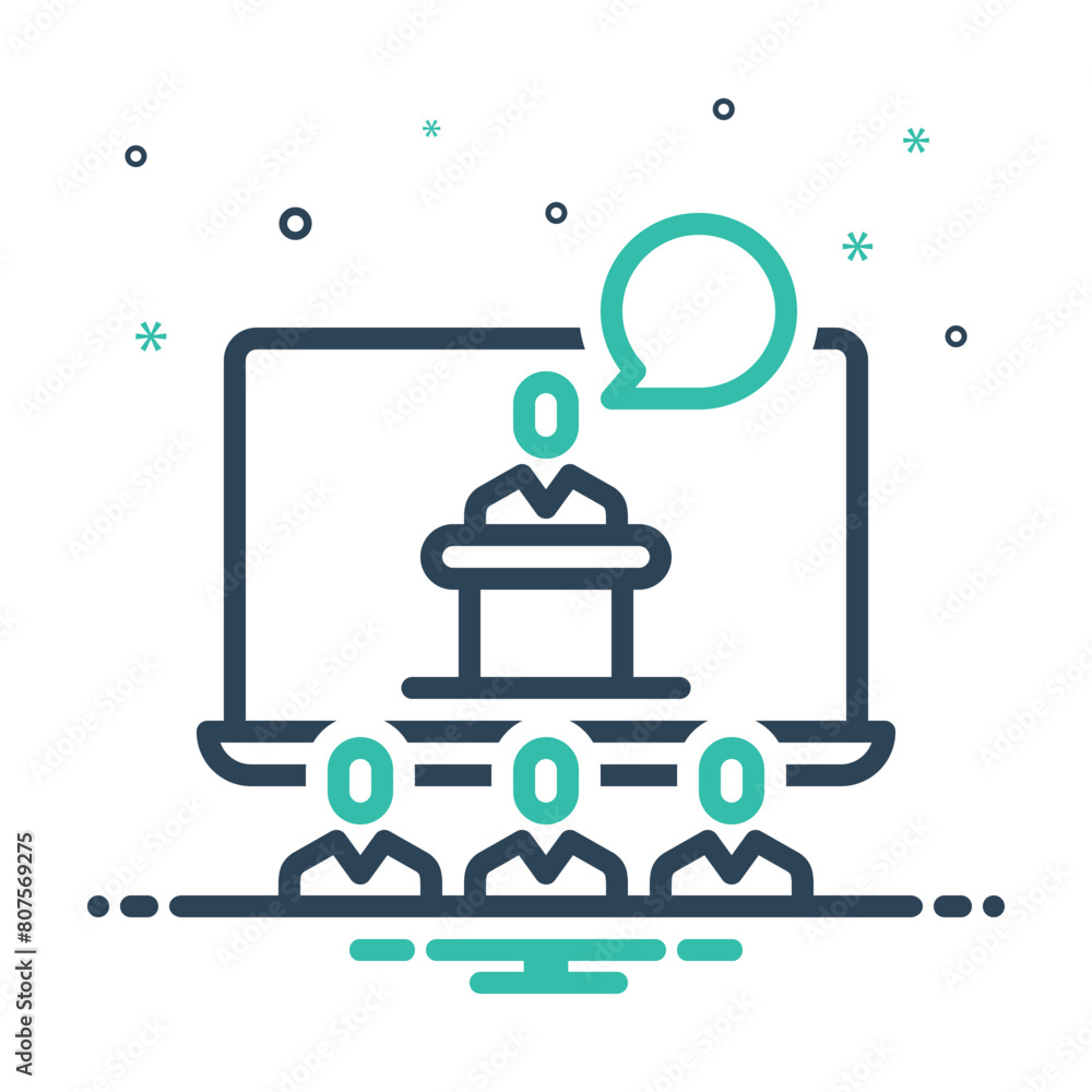 Fototapeta premium Mix icon for webinar
