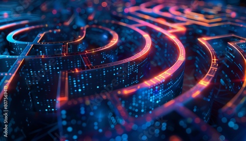 Wallpaper Mural A maze with a single exit point, representing the challenge of navigating the complexities of global network security Torontodigital.ca