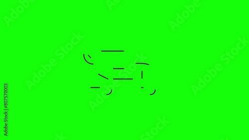 outline Delivery truck with check mark line 4k icon animation on greenscreen background.