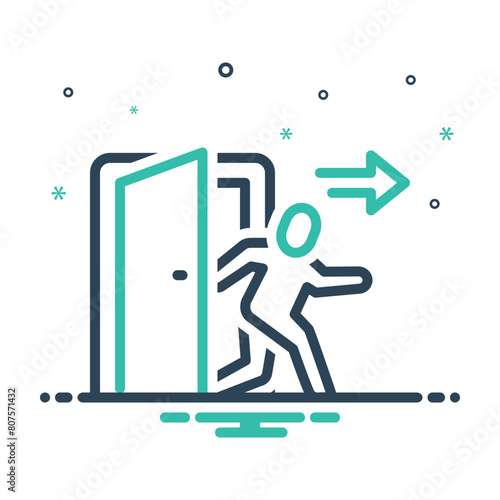 Mix icon for evacuation