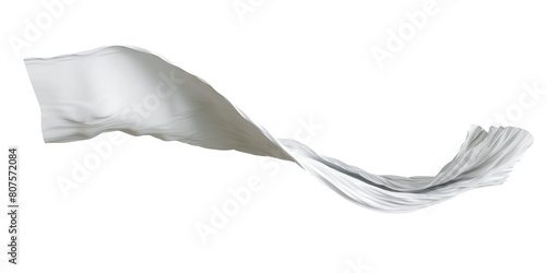 white fabric cloth flowing on wind, wave flying movement, 3d rendering