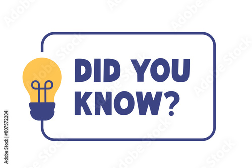 Did you know label. Did you know sign.