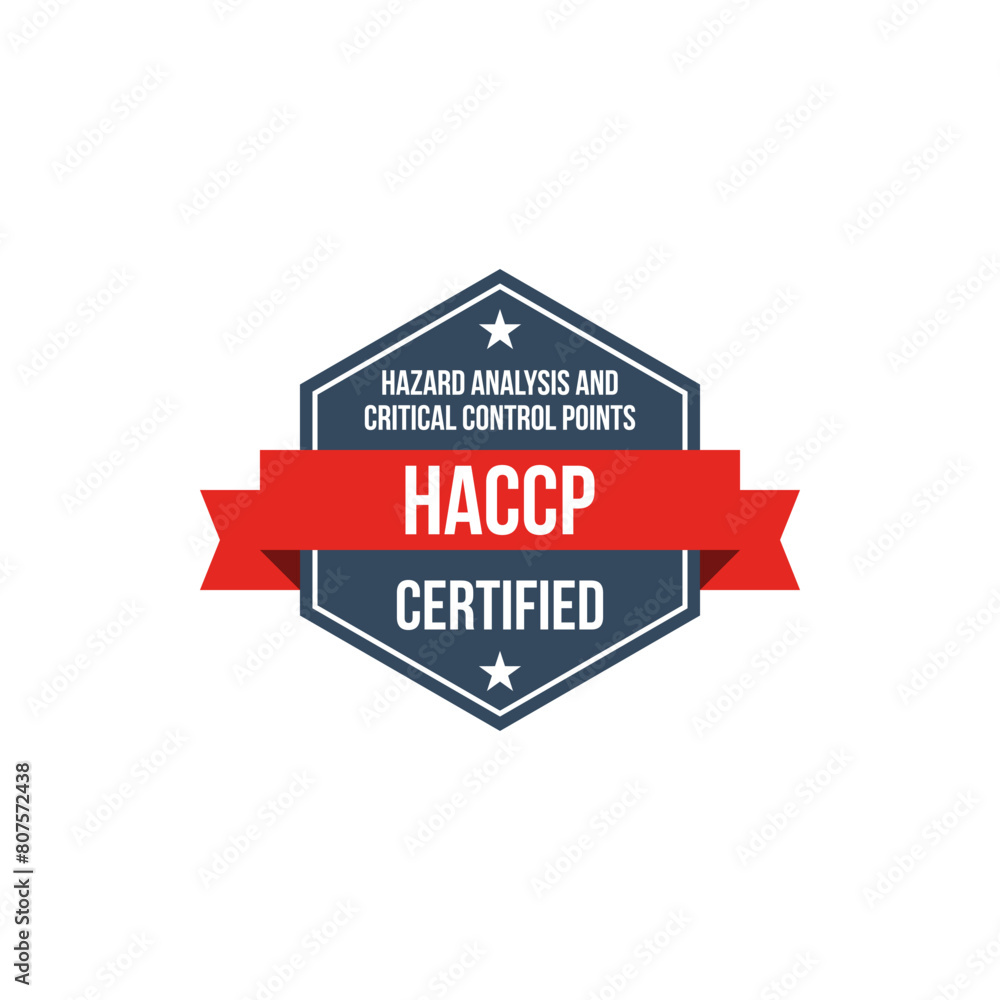 haccp hazard analysis and critical control points certified vector label, standard certificate badge, audit verification icon haccp hazard analysis and critical control points certified vector label, standard certificate badge, audit verification icon