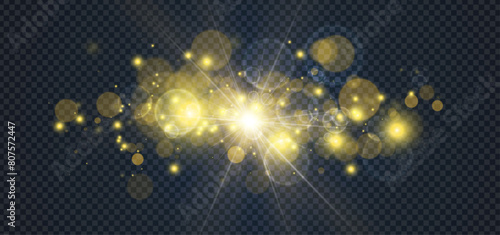 Golden glowing lights effects