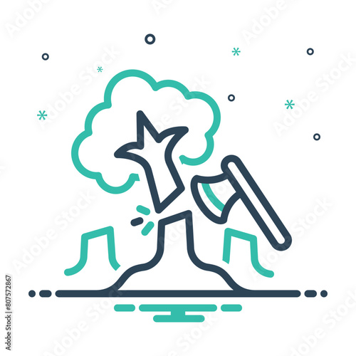 Mix icon for deforestation