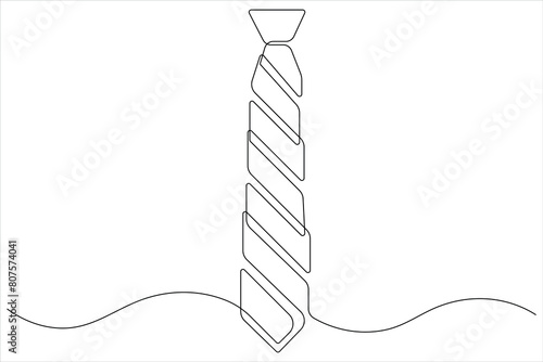 Continuous One line art drawing of tie and Happy Father's Day vector