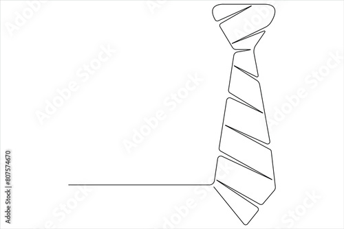 Continuous One line art drawing of tie and Happy Father's Day vector