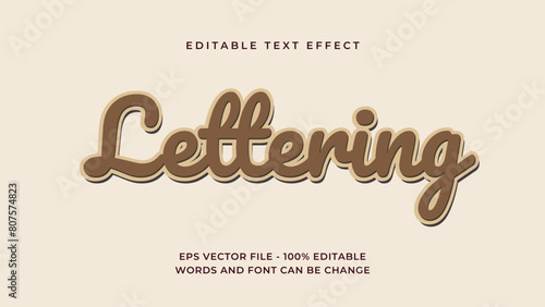 Lettering brown editable text effect premium.