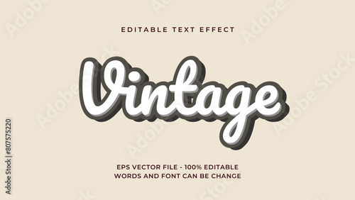 Vintage editable text effect premium.
