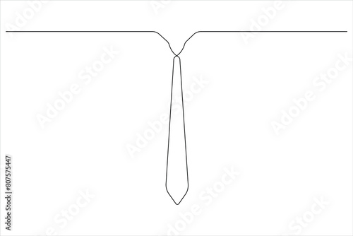 Continuous One line art drawing of tie and Happy Father's Day vector