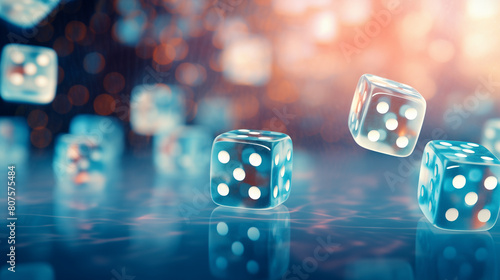 casino dice on the table