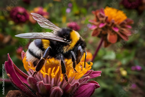 A bumblebee on a summer flower