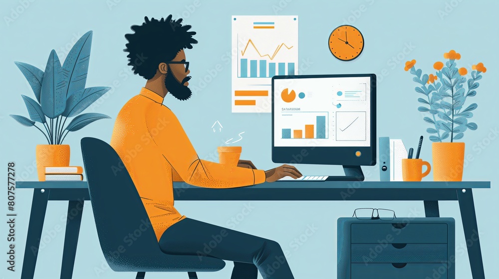 Fototapeta premium Productive Workflow Organization - Concept illustrations. Collection of scenes with people organizing and improving their workflow and workplace. Vector illustration