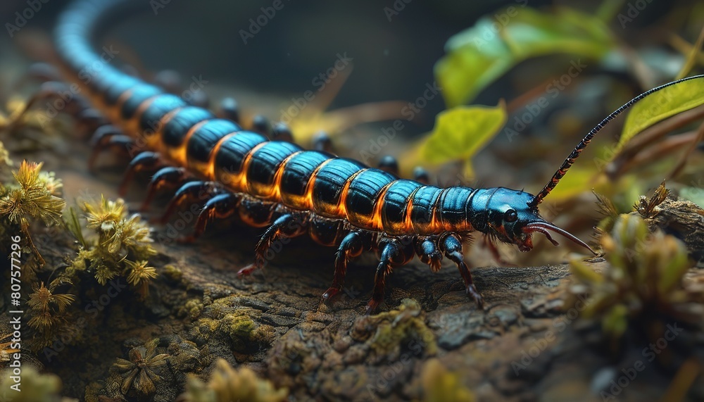 Lifelike Centipede: Detailed Illustration of a Scolopendra Centipede Lifelike Centipede: Detailed Illustration of a Scolopendra Centipede