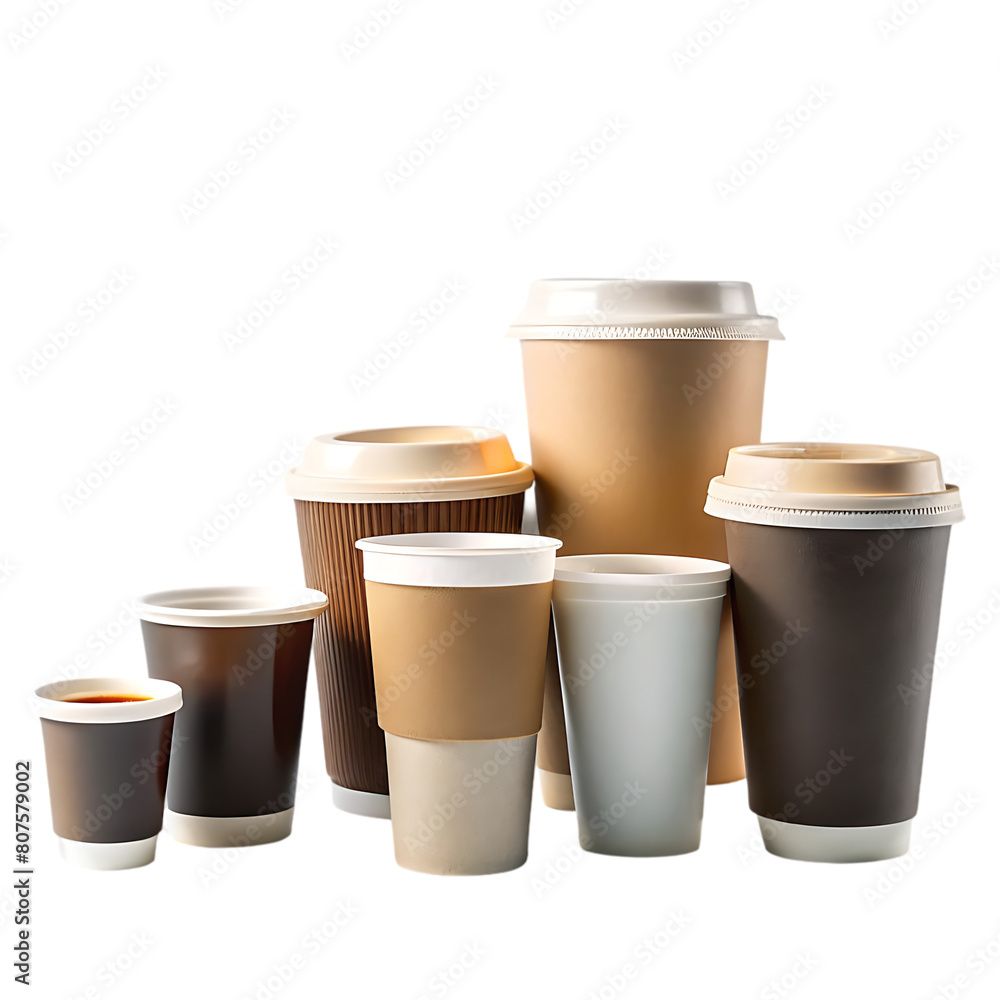 Realistic coffee disposable cups Realistic coffee disposable cups
