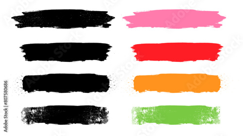 Colorful grunge banner collection. Colorful Brush paint collection. Paint splash icons set vector illustration	