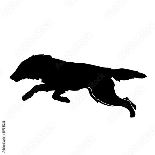 silhouette of running wolf side view