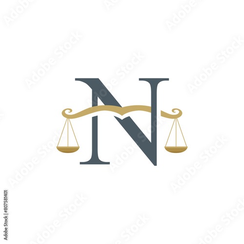 Letter N Law firm logo design