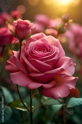 Nature background with roses