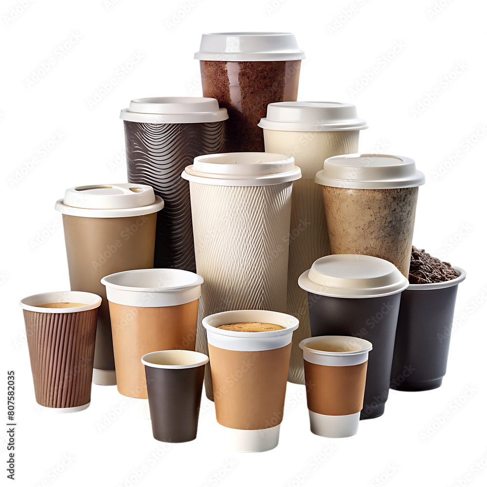 Realistic coffee disposable cups Realistic coffee disposable cups