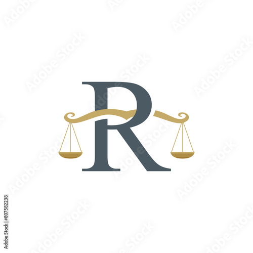 Letter R Law firm logo design