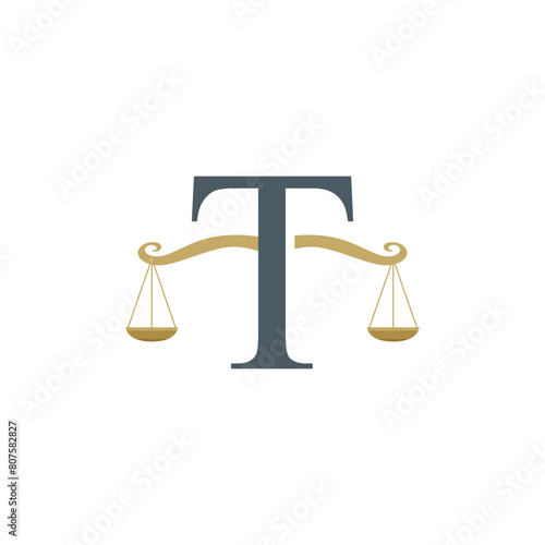 Letter T Law firm logo design