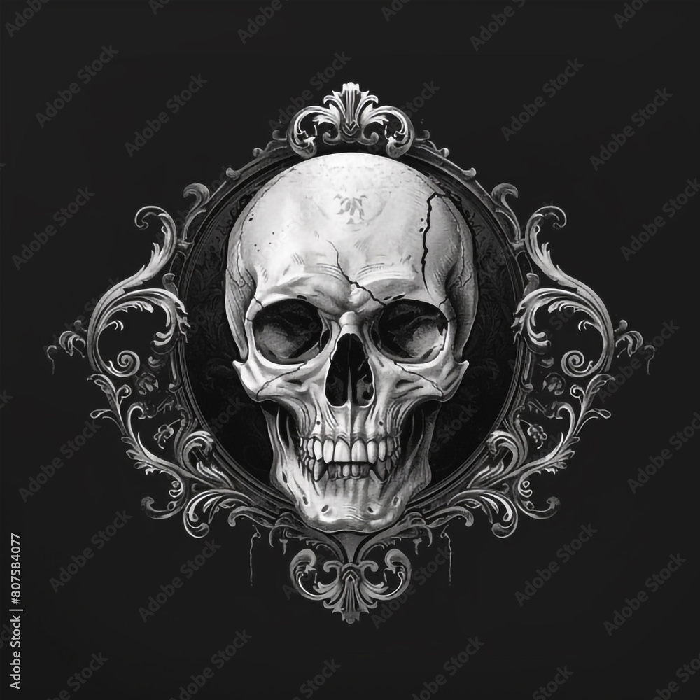 skull on black skull on black