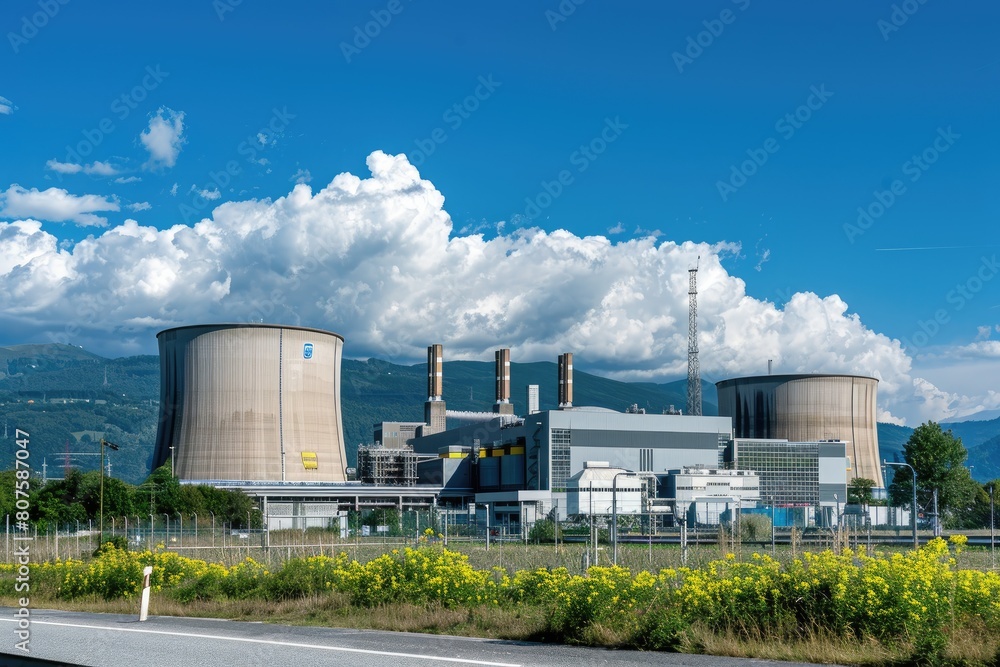 A highly secure nuclear power plant. natural light. A highly secure nuclear power plant. natural light.