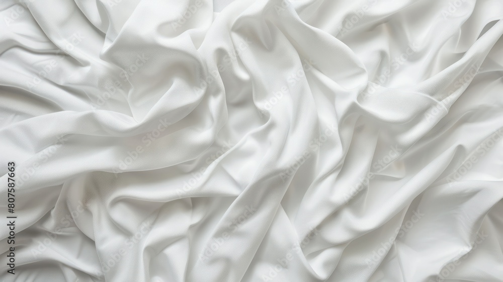 close-up photo of a plain white T-shirt, with soft wrinkles and folds, on a clean white background. close-up photo of a plain white T-shirt, with soft wrinkles and folds, on a clean white background.