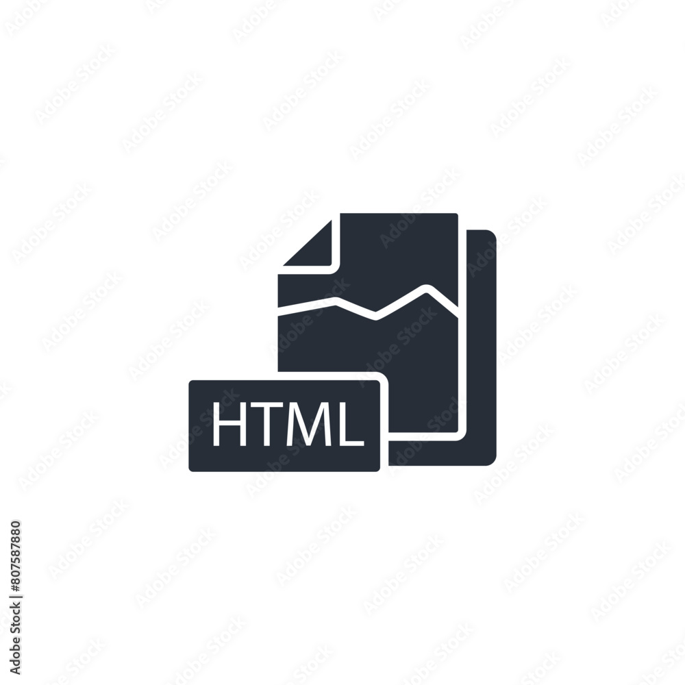 HTML file icon. vector.Editable stroke.linear style sign for use web design,logo.Symbol illustration. HTML file icon. vector.Editable stroke.linear style sign for use web design,logo.Symbol illustration.