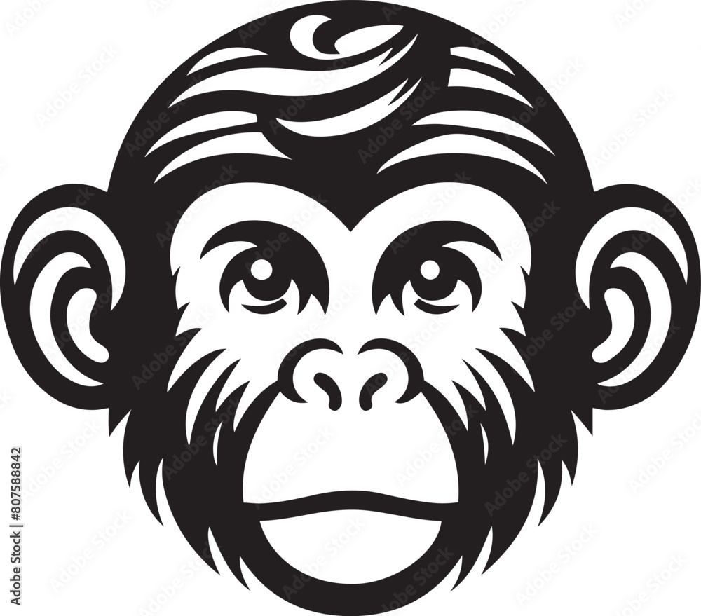 Monkey head silhouette vector illustration. Monkey head silhouette vector illustration.