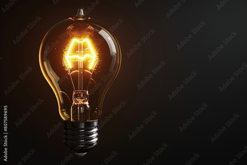 a light bulb with a glowing light