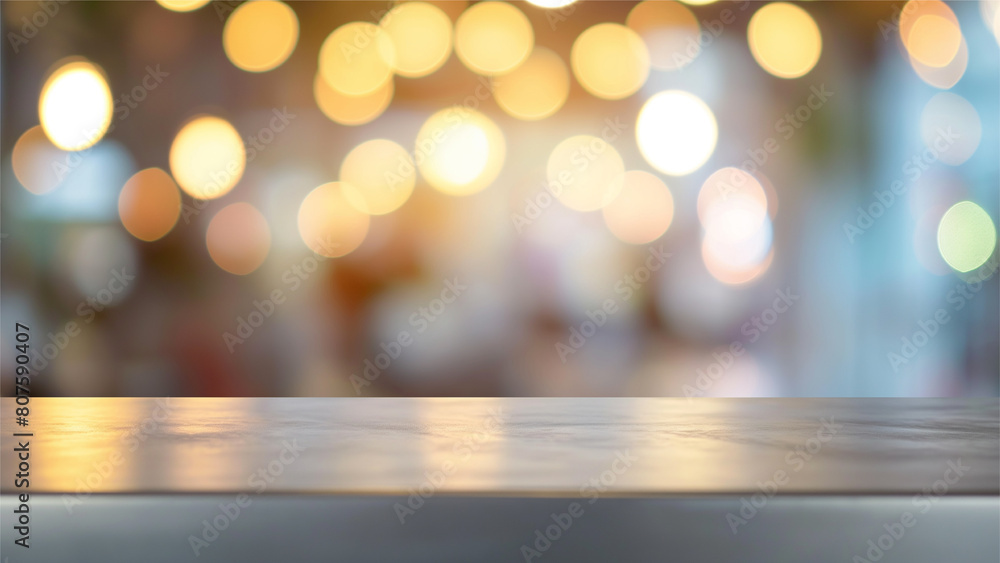 empty beautiful table top counter and blur bokeh background in clean and bright. empty beautiful table top counter and blur bokeh background in clean and bright.