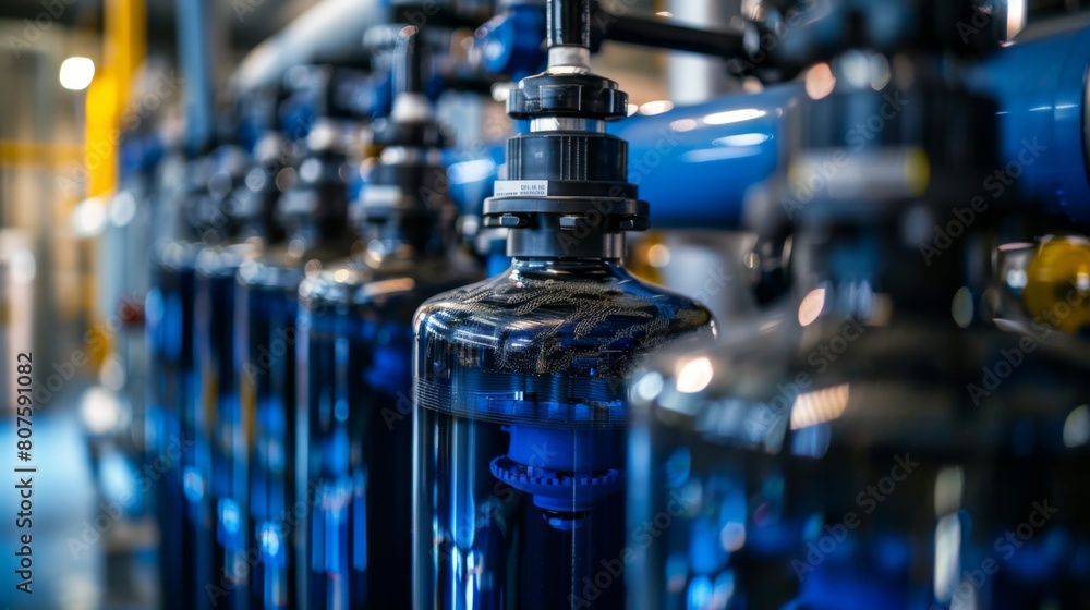 Tertiary Treatment, Close-up of advanced filtration systems, like microfiltration membranes, used to further purify water. Tertiary Treatment, Close-up of advanced filtration systems, like microfiltration membranes, used to further purify water.
