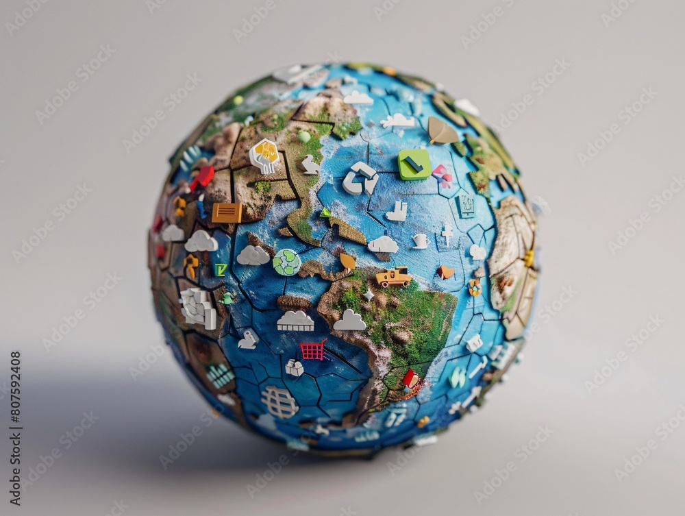 a globe with many small stickers on it a globe with many small stickers on it