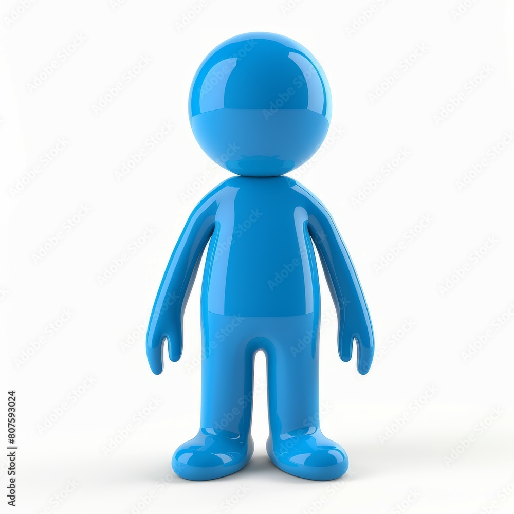 3D icon human stick figure. Blue color. Social media user profile concept. Generative AI technology.
3D icon human stick figure. Blue color. Social media user profile concept. Generative AI technology.