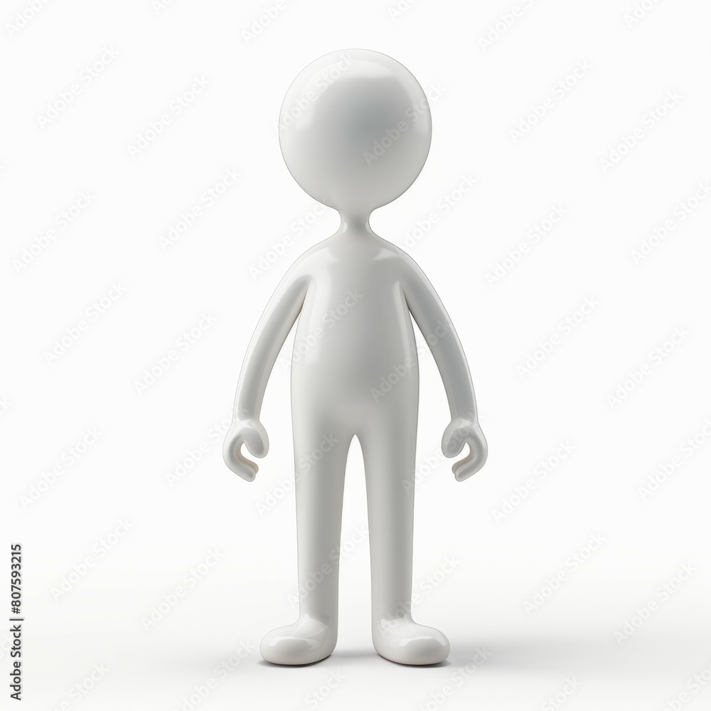 3D icon human figure. White color. Social media user profile concept. Generative AI technology.
3D icon human figure. White color. Social media user profile concept. Generative AI technology.