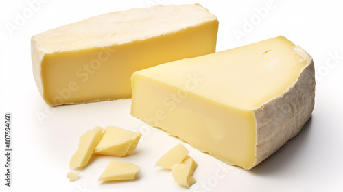 a block of cheese and a piece of cheese photo