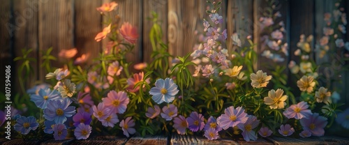 Admire The Charming Allure Of Garden Flowers Set Against A Rustic Wooden Background, Background HD For Designer 
