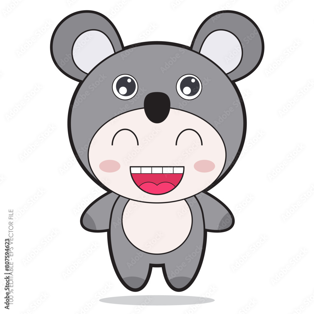animals character with koala vector animals character with koala vector