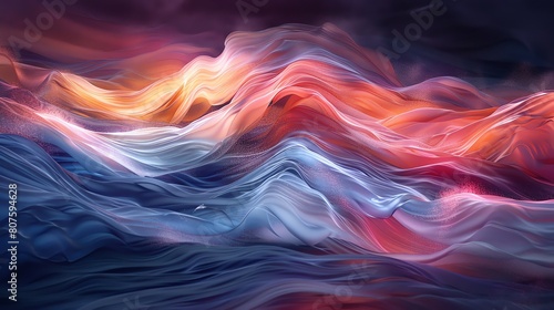 Waves of abstract colored lines create a dynamic spectrum photo