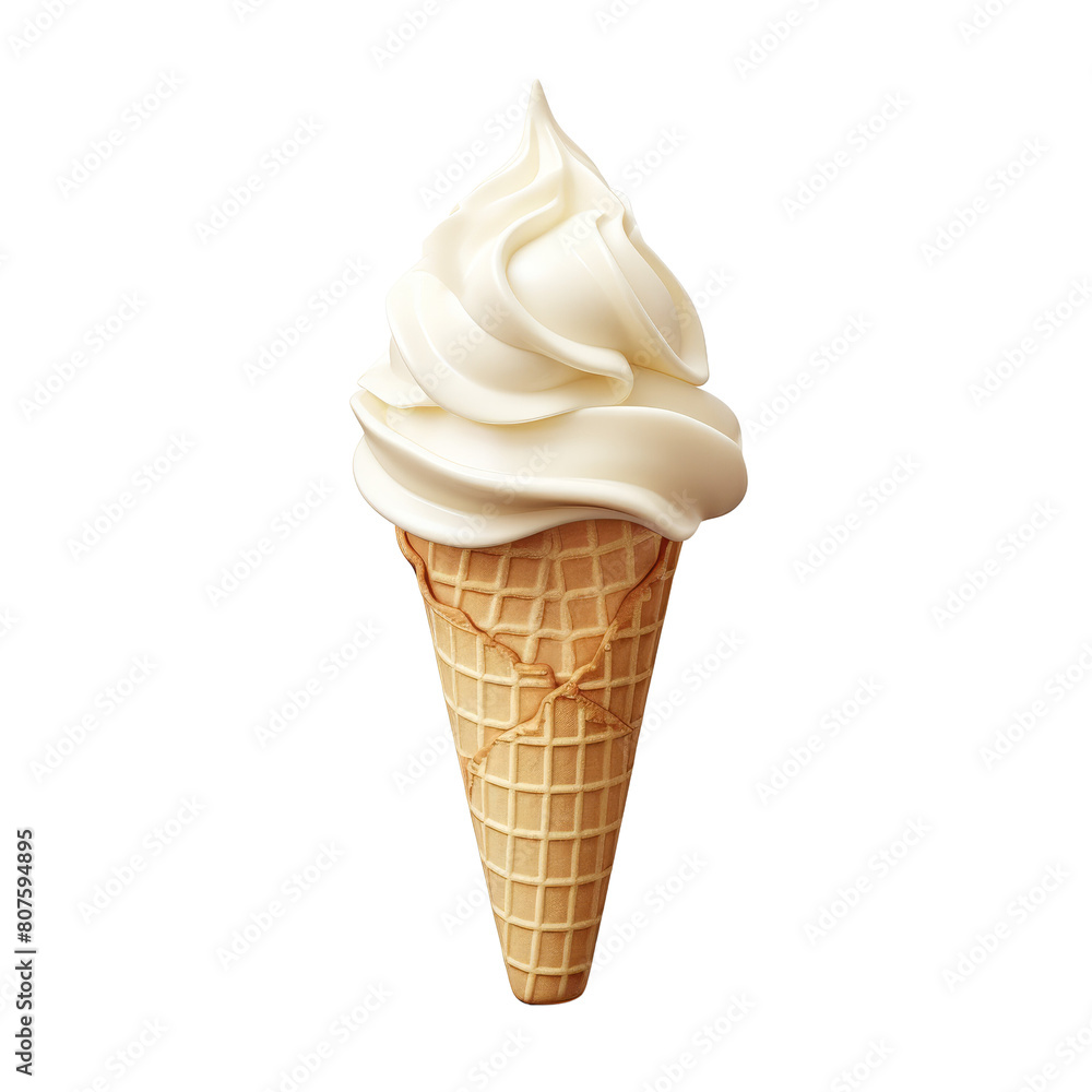 Soft serve ice cream cone isolated on transparent background. Soft serve ice cream cone isolated on transparent background.